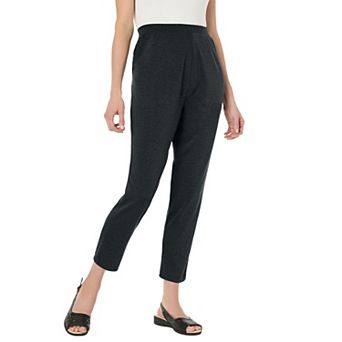 Woman Within Plus Size Tall Straight-Leg Stretch Ponte-Knit Pull-On Pants