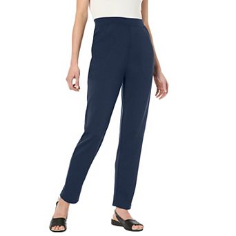 Woman Within Plus Size Tall Straight-Leg Stretch Ponte-Knit Pull-On Pants