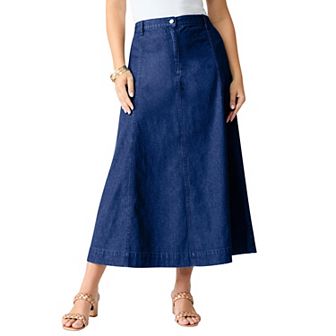 Roaman's Women's Plus Size Tall Plus Size Classic Stretch A Line Maxi Skirt