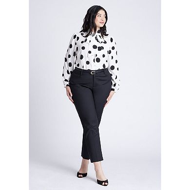 ELOQUII Women's Plus Size Tall Kady Fit Double-Weave Pant