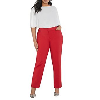 ELOQUII Women's Plus Size Tall Kady Fit Double-Weave Pant