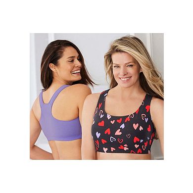 Comfort Choice Women's Plus Size Wireless Sport Bra 2-pack