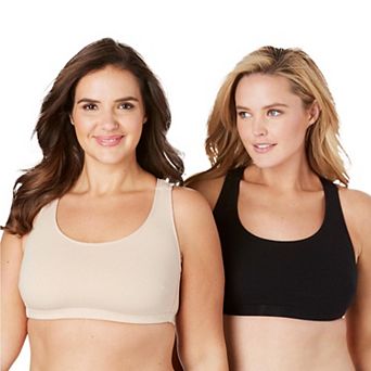 Comfort Choice Women's Plus Size Wireless Sport Bra 2-pack