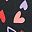 Black Tossed Hearts