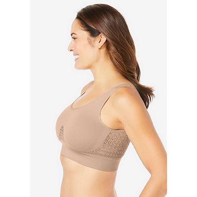 Secret Solutions Women's Plus Size Wireless Cooling Seamless Bra