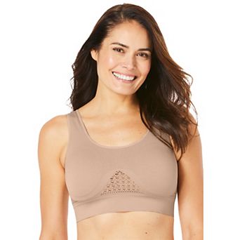 Secret Solutions Women's Plus Size Wireless Cooling Seamless Bra