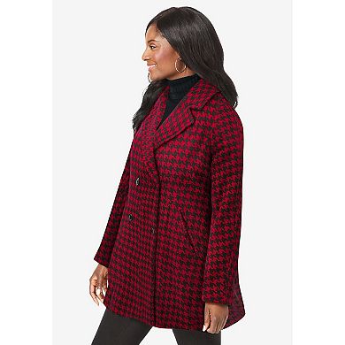 Jessica London Women's Plus Size A-line Wool Peacoat