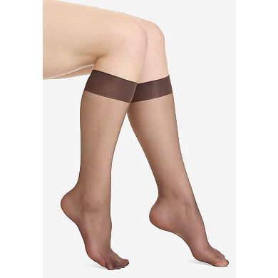 Comfort Choice Women's Plus Size 3-pack Sheer Knee-high Socks