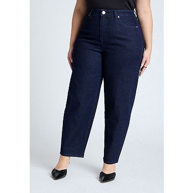 ELOQUII Women's Plus Size The Barrel Leg Jean