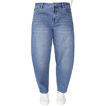 ELOQUII Women's Plus Size The Barrel Leg Jean