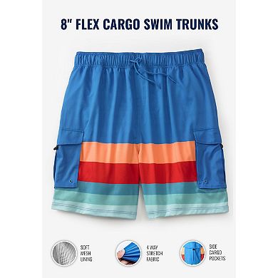 KingSize Men's Big & Tall 8 Flex Cargo Swim Trunks