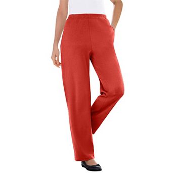 Woman Within Plus Size Tall 7-Day Knit Ribbed Straight-Leg Pull-On Pants
