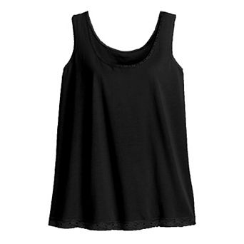 ellos Plus Size Lace Trim Tank