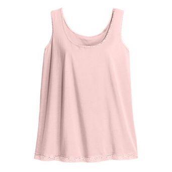 ellos Plus Size Lace Trim Tank