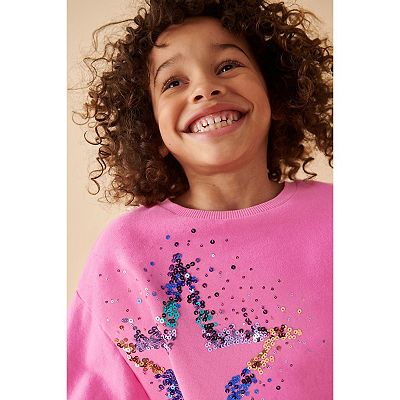 Girls 4-12 NEXT Embroidered Star Crew Neck Sweat Shirt