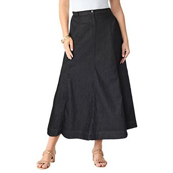 Roaman's Women's Plus Size Plus Size Classic Stretch A Line Maxi Skirt
