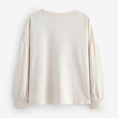 Girls 4-12 NEXT Long Sleeve Pink Scatter Heart Top