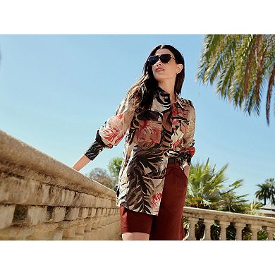 Women's NEXT Long Sleeve Placement Print Sheer Shirt
