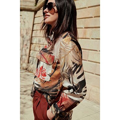 Women's NEXT Long Sleeve Placement Print Sheer Shirt