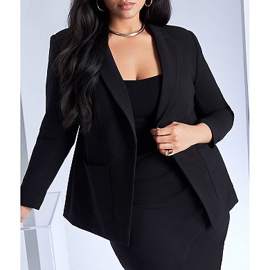 ELOQUII Women's Plus Size The 365 Suit Patch Pocket Blazer