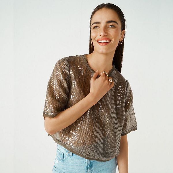 Never Stop Sequin Tee Dress
