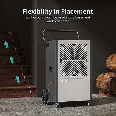 216 Pint Commercial Dehumidifier With Built-in Pump For Space Up To 8,500 Sq.ft