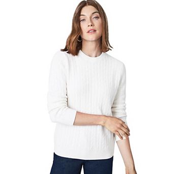 Jessica London Women's Plus Size Cable Crewneck Sweater
