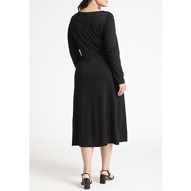 Eloquii Women's Plus Size Wide Sleeve Maxi Sweater Dress