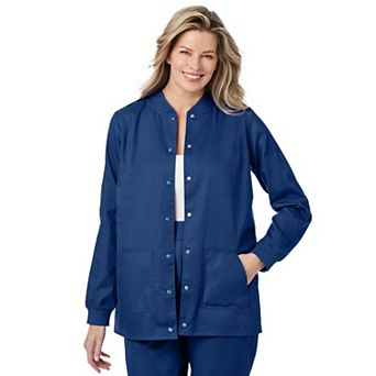 Comfort Choice Plus Size Snap Front Scrub Jacket
