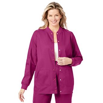 Comfort Choice Plus Size Snap Front Scrub Jacket
