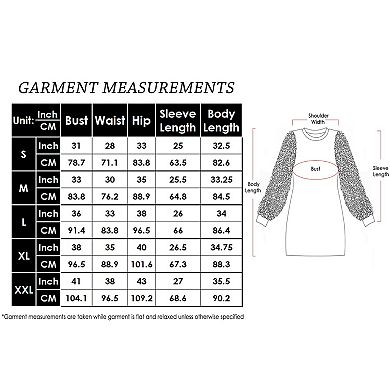 Women's Sequin Bishop Long Sleeve Round Neck Pullover Dress