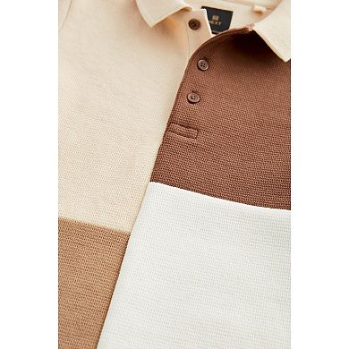 Boys 4-12 NEXT Brown & Cream Colour Block Polo Shirt