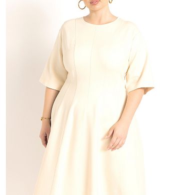 Eloquii Women's Plus Size Seam Detail Ponte Work Dress