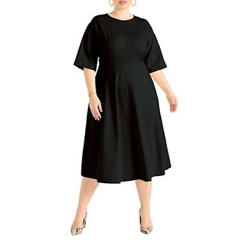 Eloquii Women's Plus Size Seam Detail Ponte Work Dress