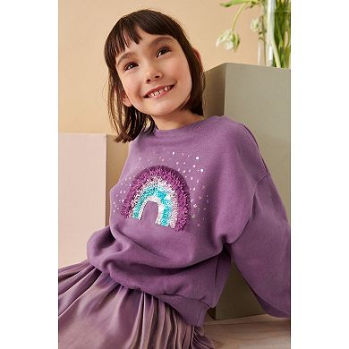 Girls 4-12 NEXT Long Sleeve Rainbow Crew Sweatshirt