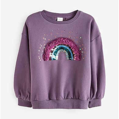 Girls 4-12 NEXT Long Sleeve Rainbow Crew Sweatshirt