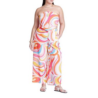 Eloquii Women's Plus Size Printed Wide Leg Pant