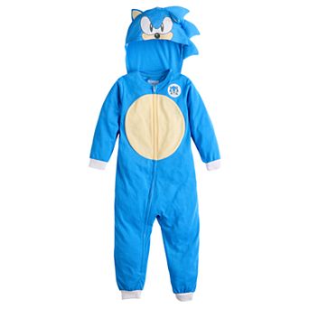 Toddler Boy Sonic The Hedgehog Hooded One-Piece Pajama