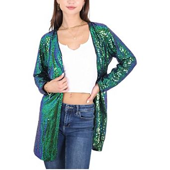 Women's Sequin Open Front Cocktail Outerwear Jacket