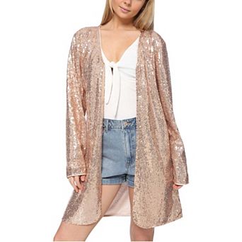 Women's Sequin Open Front Cocktail Outerwear Jacket