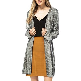 Women's Sequin Open Front Cocktail Outerwear Jacket