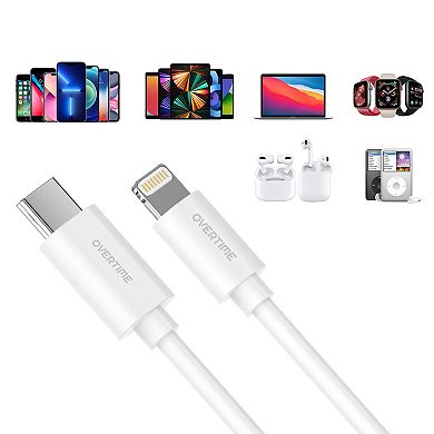 Overtime MFI Certified 10ft iPhone Charging Cable USB-C to Lightning (OTDCIPUSBTC10)