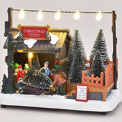 Northlight 7-in. LED Lighted Tree Shop Christmas Village Display Piece