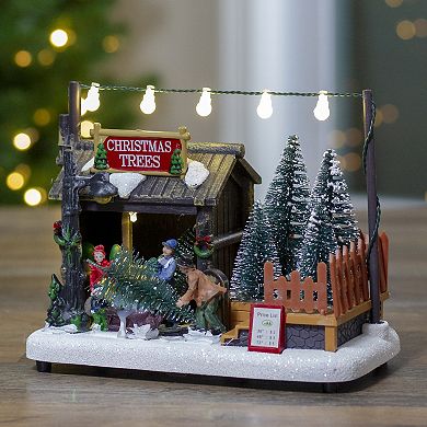 Northlight 7-in. LED Lighted Tree Shop Christmas Village Display Piece
