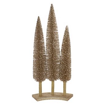 Northlight Rose Gold Sisal Christmas Trees Table Top Decor Set of 3