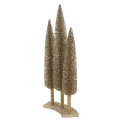Northlight Rose Gold Sisal Christmas Trees Table Top Decor Set of 3