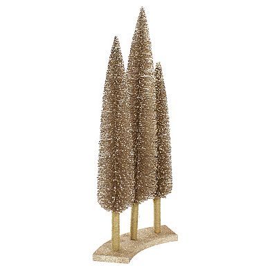 Northlight Rose Gold Sisal Christmas Trees Table Top Decor Set of 3