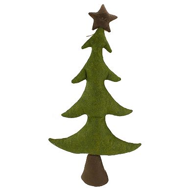 Northlight Tan and Green Buffalo Plaid Knit Christmas Tree Decoration