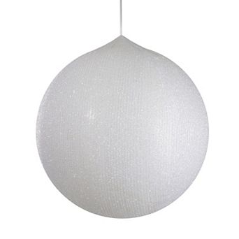 Northlight Tinsel Inflatable 19.5" White Christmas Ball Ornament Outdoor Decoration
