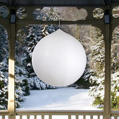 Northlight Tinsel Inflatable 19.5" White Christmas Ball Ornament Outdoor Decoration